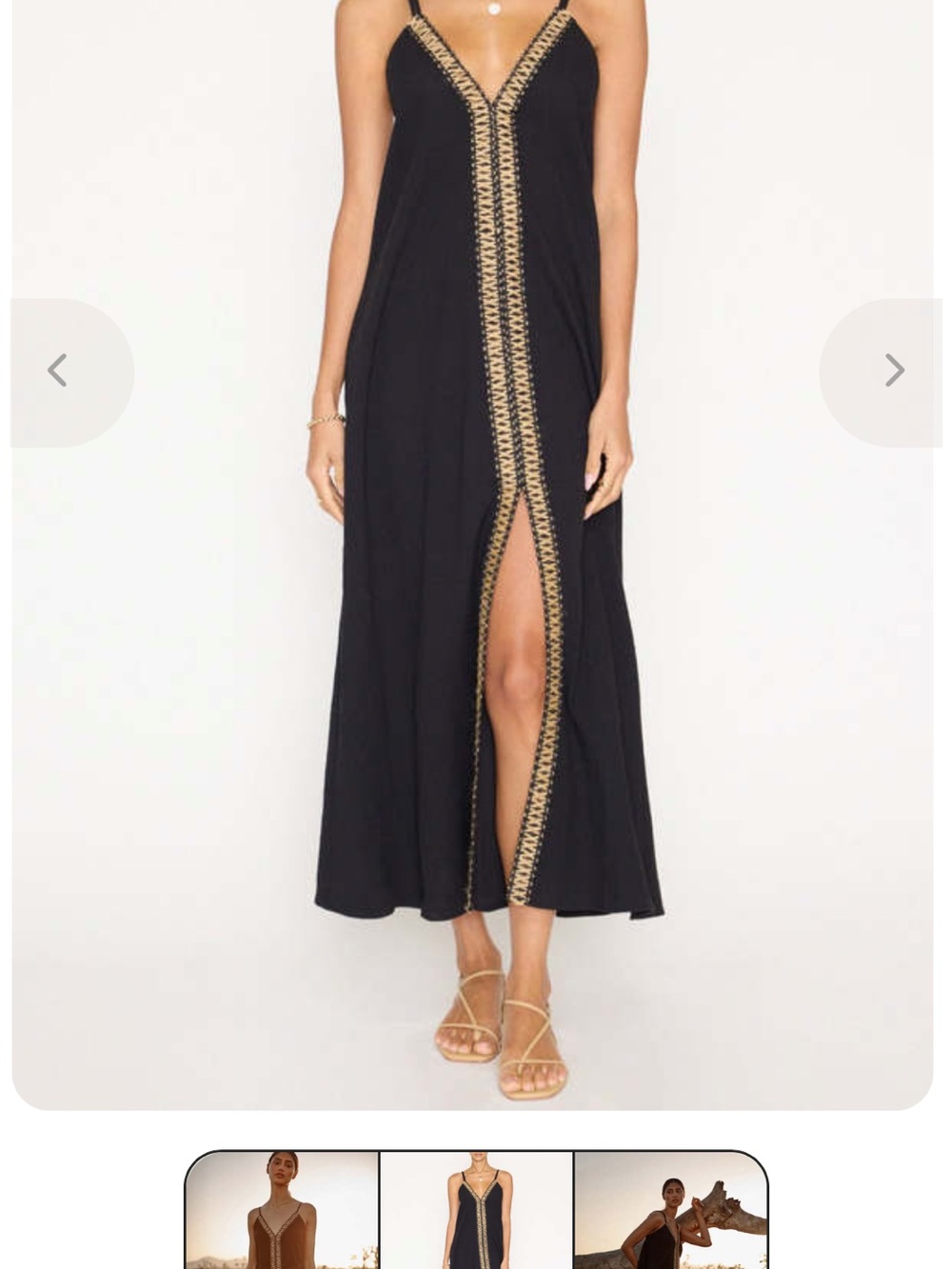 Brochu Walker Ciana Dress Black Onyx and Front Slit